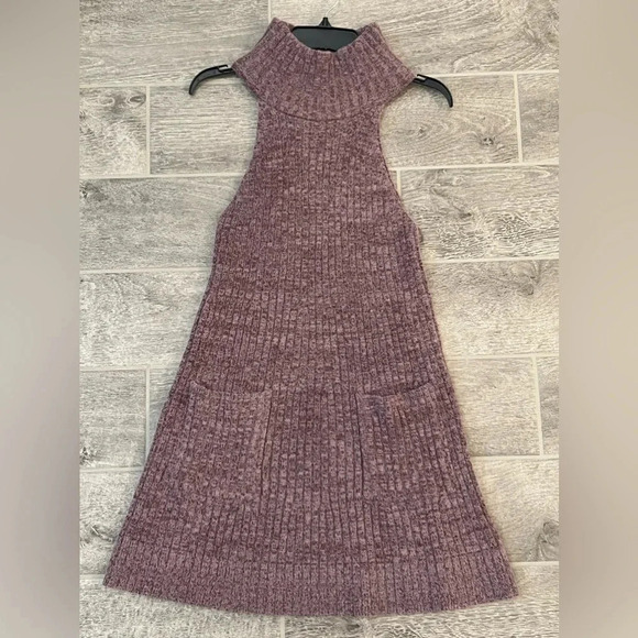 NWT Free People Claude Mini Sweater Dress Size Large Brandy Wine Sleeveless Knit - Picture 4 of 11